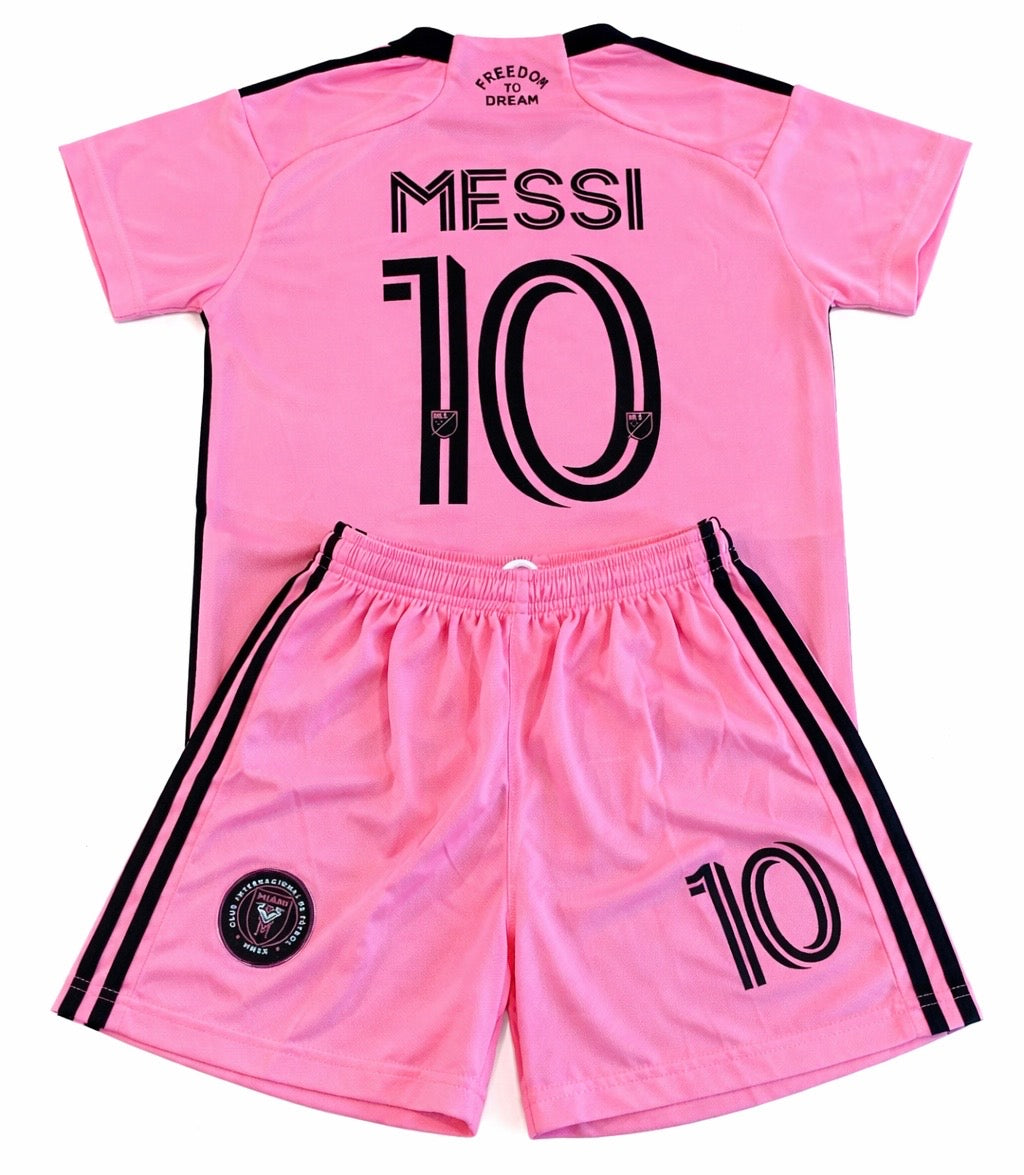 Pink Messi Miami Two Piece Soccer Jersey Set - 2 Piece Kit