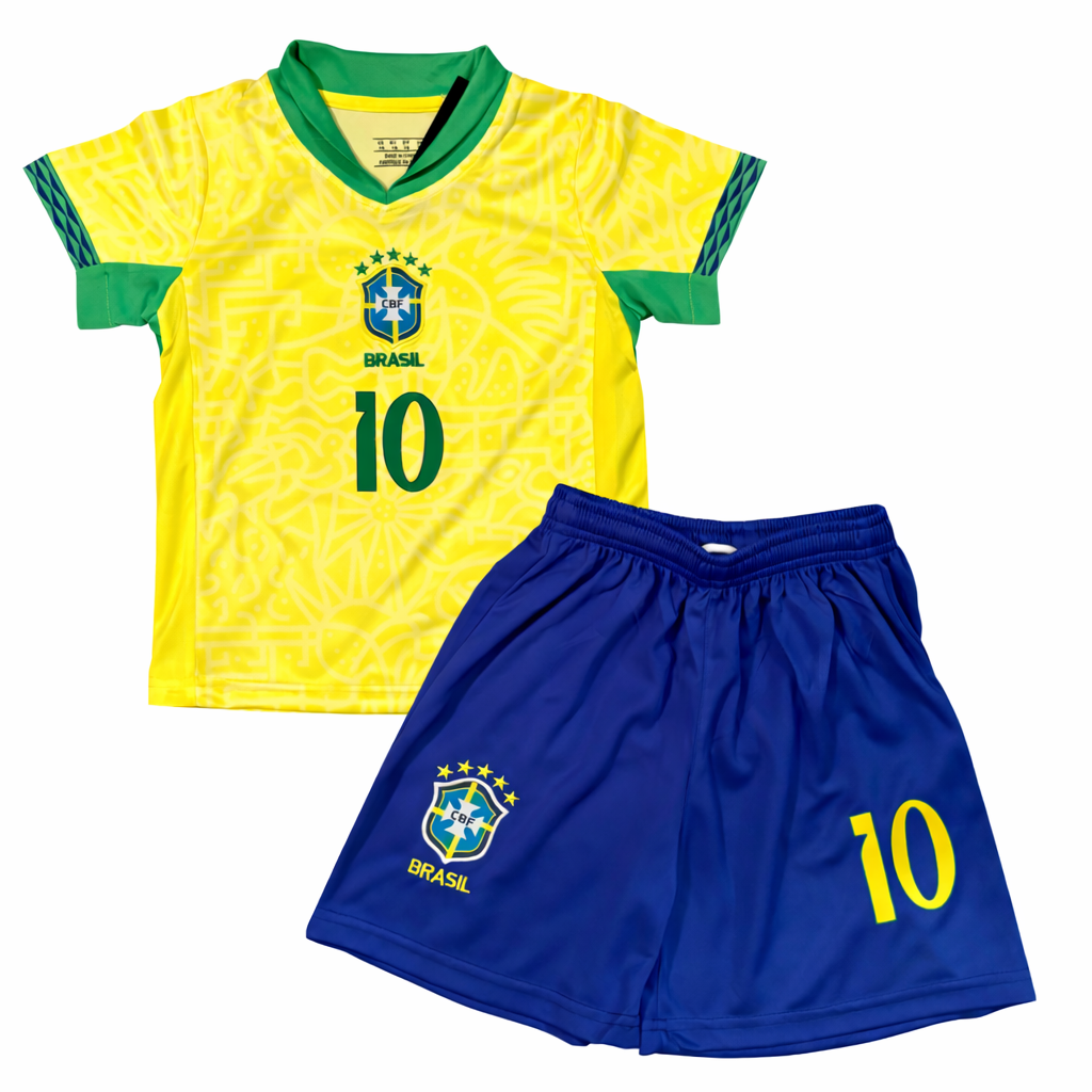 Neymar Jr Brazil Kids Soccer Jersey Set 2 Piece Kit - Toddler/Youth
