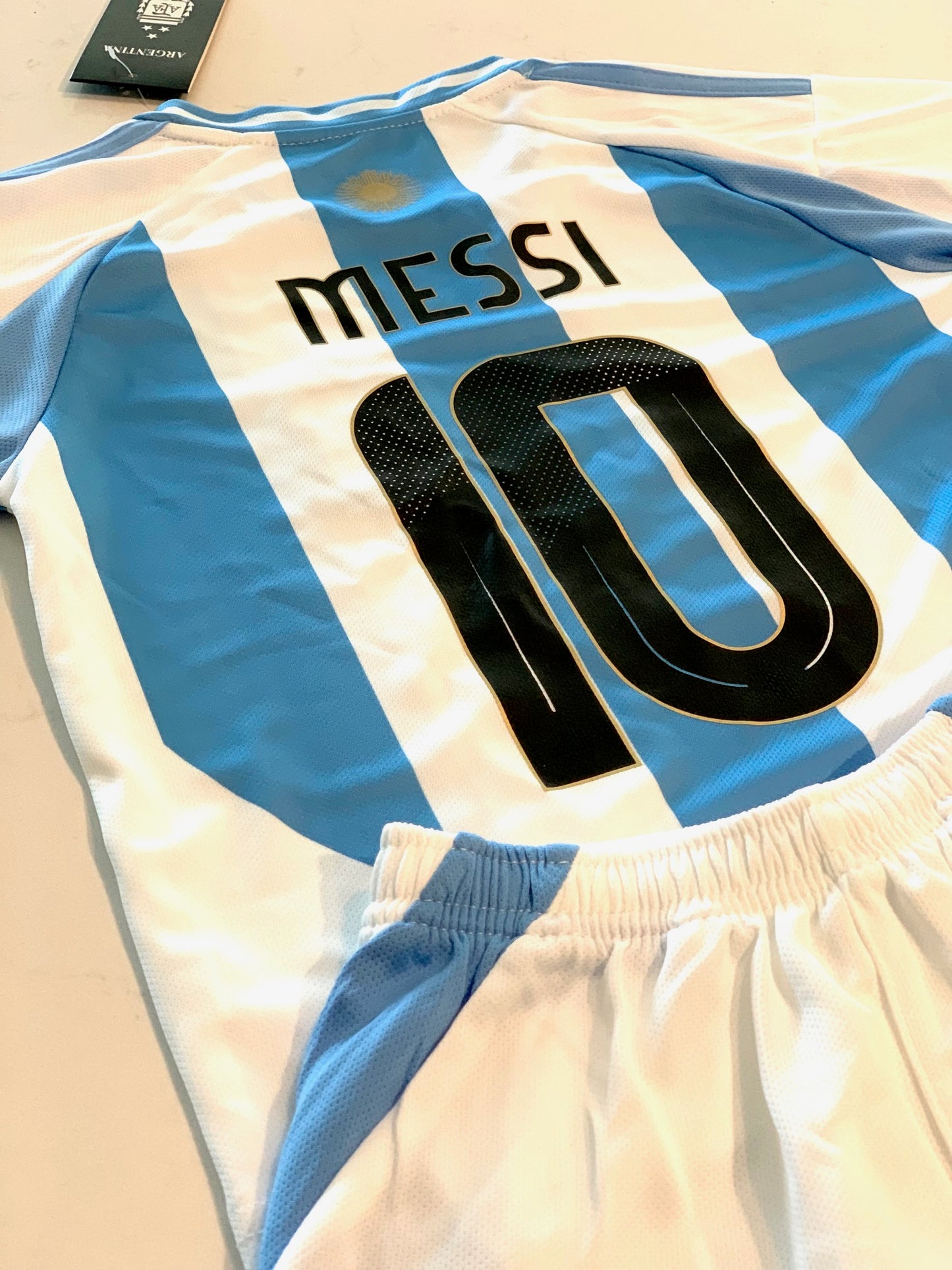Kids Lionel Messi Argentina Soccer Jersey Kit - Toddler & Youth Sizing