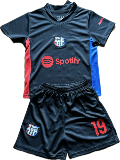 Lamine Yamal Soccer Jersey Set - Black Away Kids Toddler & Youth Set of 2