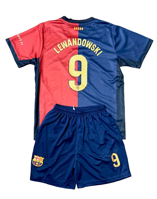 Lewandowski Barcelona 9 Kids Soccer Jersey Toddler & Youth Sizes