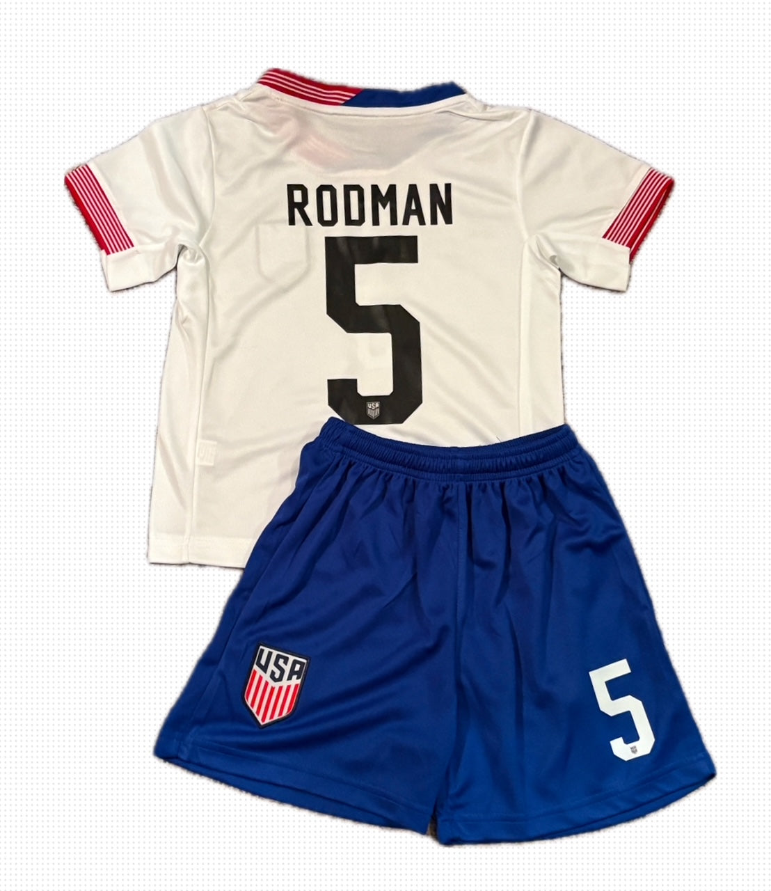 Trinity Rodman Soccer Jersey Set White Home Kit Toddler/Youth Sizes