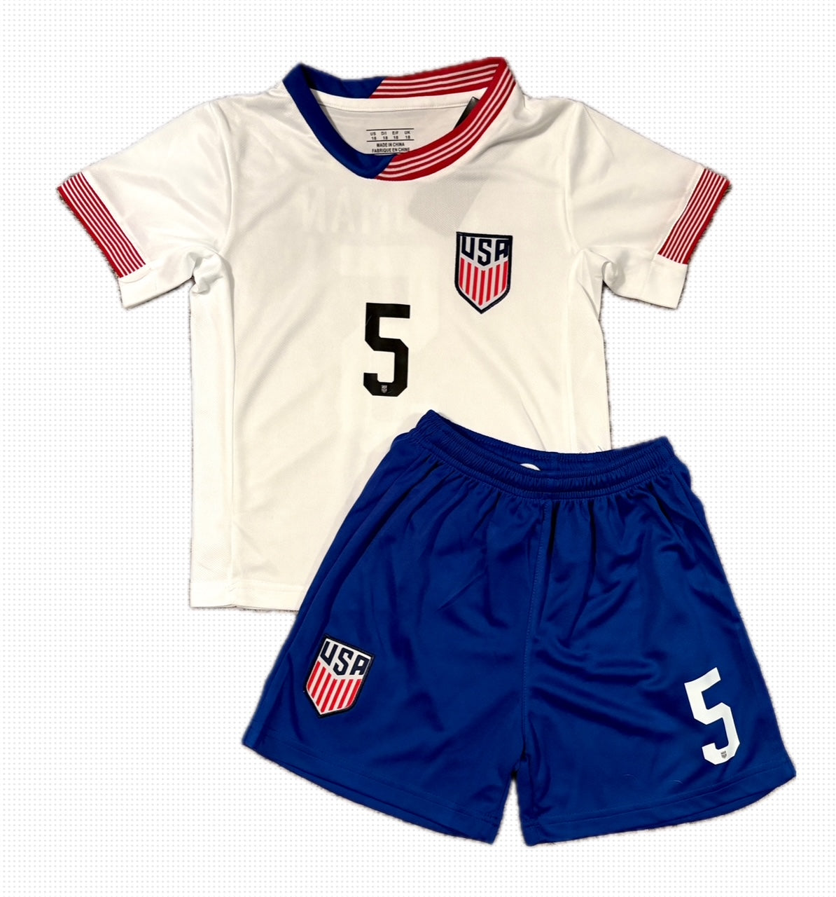 Trinity Rodman Soccer Jersey Set White Home Kit Toddler/Youth Sizes