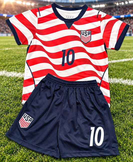 Christian Pulisic 10 White Home Kids Soccer Jersey Kit