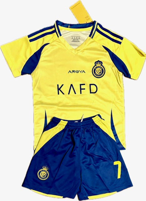 Al Nassr Kids Christian Ronaldo Jersey Set Yellow