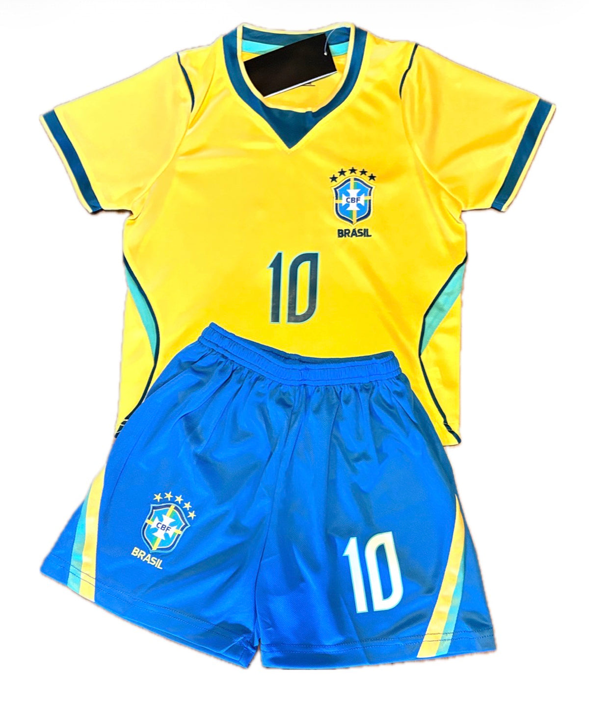 Neymar Jr Yellow Brasil Kids Soccer Jersey Set 2 Piece Kit - Toddler/Youth