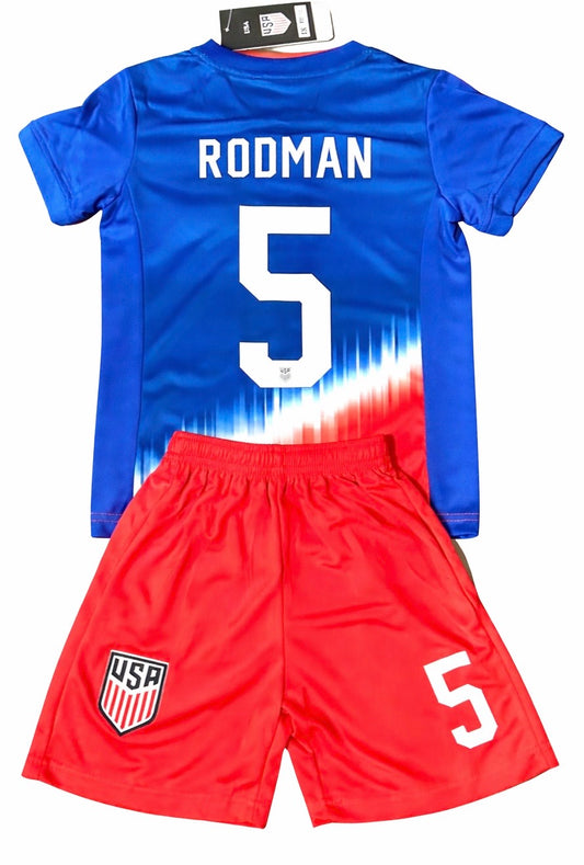 Trinity Rodman kids jersey USA Toddler and youth two-piece soccer kit